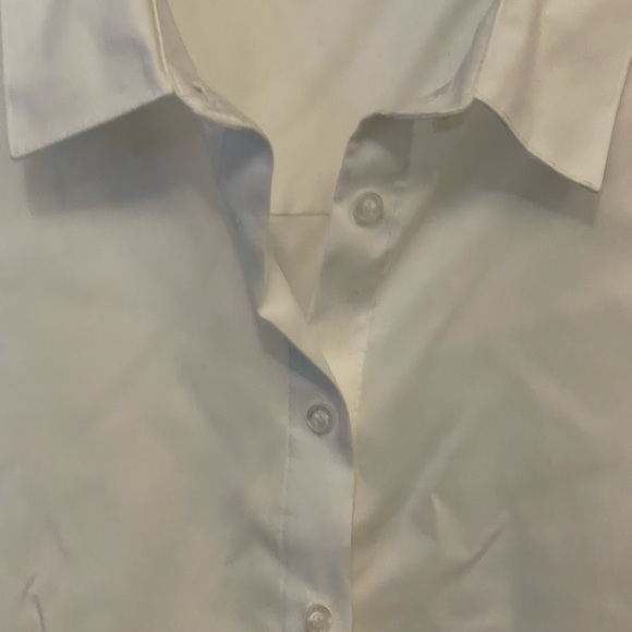 Calvin Klein  white button up white lace floral sleeves blouse - Picture 5 of 9